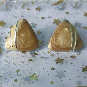Vintage Peach Triangle Earrings
